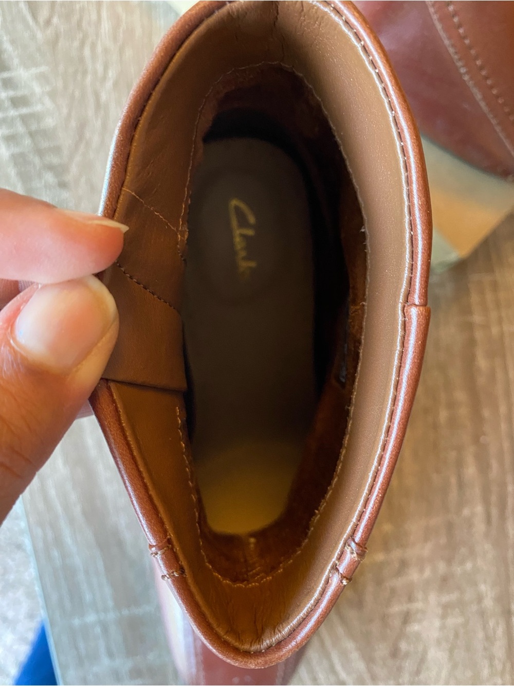 Clarks Leather Women's Brown Ankle Boots with Side Zip - Picture 3 of 10